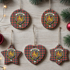 McPherson Ancient Tartan Crest Christmas Ceramic Ornament