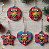 McTavish Modern Tartan Crest Christmas Ceramic Ornament