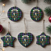 Mitchell Modern Tartan Crest Christmas Ceramic Ornament