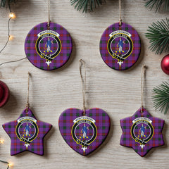 Montgomery Modern Tartan Crest Christmas Ceramic Ornament