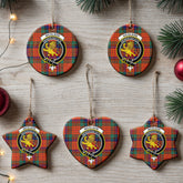 Nicolson Ancient Old Tartan Crest Christmas Ceramic Ornament