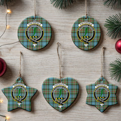 Porterfield Tartan Crest Christmas Ceramic Ornament