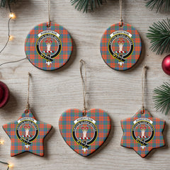 Robertson Ancient Tartan Crest Christmas Ceramic Ornament