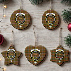 Scott Brown Modern Tartan Crest Christmas Ceramic Ornament