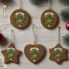 Seton Hunting Modern Tartan Crest Christmas Ceramic Ornament