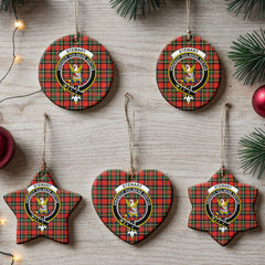 Stewart Royal Modern Tartan Crest Christmas Ceramic Ornament