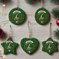 Wallace Hunting Modern Tartan Crest Christmas Ceramic Ornament