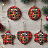 Wallace Weathered Tartan Crest Christmas Ceramic Ornament
