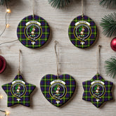 Watson Modern Tartan Crest Christmas Ceramic Ornament