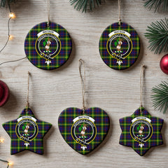 Watson Modern Tartan Crest Christmas Ceramic Ornament