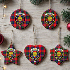 Wauchope (or Waugh) Tartan Crest Christmas Ceramic Ornament