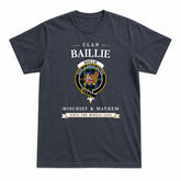 Baillie Modern Tartan Crest Mischief and Mayhem T-shirt