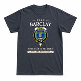 Barclay Hunting Ancient Tartan Crest Mischief and Mayhem T-shirt
