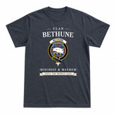 Bethune Modern Tartan Crest Mischief and Mayhem T-shirt