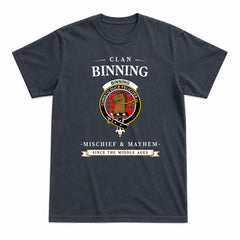 Binning (of Wallifoord) Tartan Crest Mischief and Mayhem T-shirt