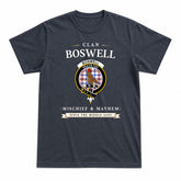 Boswell Modern Tartan Crest Mischief and Mayhem T-shirt