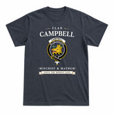 Campbell Argyll Modern Tartan Crest Mischief and Mayhem T-shirt