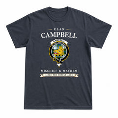 Campbell Dress Tartan Crest Mischief and Mayhem T-shirt