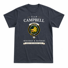 Campbell of Breadalbane Modern Tartan Crest Mischief and Mayhem T-shirt