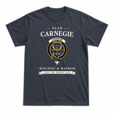 Carnegie Ancient Tartan Crest Mischief and Mayhem T-shirt