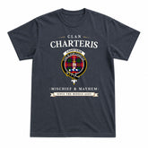 Charteris (Earl of Wemyss) Tartan Crest Mischief and Mayhem T-shirt