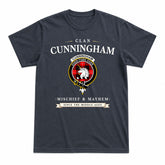 Cunningham Modern Tartan Crest Mischief and Mayhem T-shirt