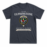 Elphinstone Tartan Crest Mischief and Mayhem T-shirt