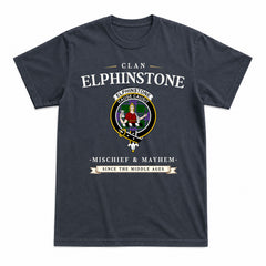 Elphinstone Tartan Crest Mischief and Mayhem T-shirt