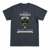 Forbes Modern Tartan Crest Mischief and Mayhem T-shirt