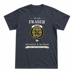 Fraser (of Lovat) Yellow Tartan Crest Mischief and Mayhem T-shirt