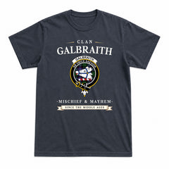 Galbraith Modern Tartan Crest Mischief and Mayhem T-shirt