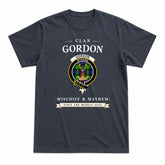 Gordon Modern Tartan Crest Mischief and Mayhem T-shirt