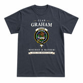 Graham of Menteith Modern Tartan Crest Mischief and Mayhem T-shirt