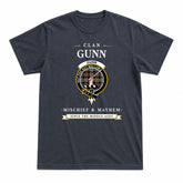Gunn Weathered Tartan Crest Mischief and Mayhem T-shirt