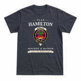 Hamilton Modern Tartan Crest Mischief and Mayhem T-shirt