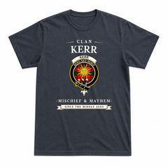 Kerr Modern Tartan Crest Mischief and Mayhem T-shirt