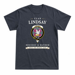 Lindsay Ancient Tartan Crest Mischief and Mayhem T-shirt