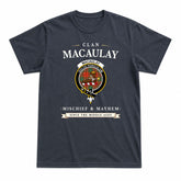 MacAulay Ancient Tartan Crest Mischief and Mayhem T-shirt