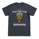 MacGregor Ancient Tartan Crest Mischief and Mayhem T-shirt