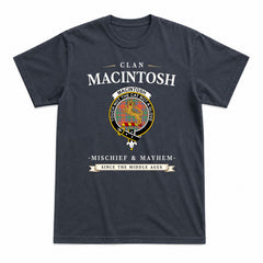 MacIntosh Ancient Tartan Crest Mischief and Mayhem T-shirt
