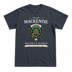 MacKenzie Ancient Tartan Crest Mischief and Mayhem T-shirt