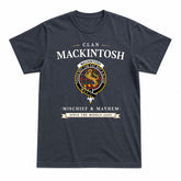 MacKintosh Hunting Modern Tartan Crest Mischief and Mayhem T-shirt