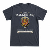 MacKintosh Hunting Weathered Tartan Crest Mischief and Mayhem T-shirt