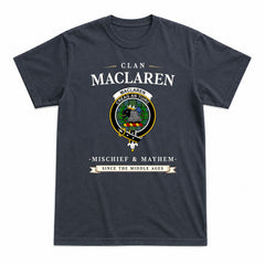MacLaren Ancient Tartan Crest Mischief and Mayhem T-shirt