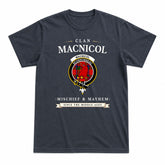 MacNicol (of Scorrybreac) Tartan Crest Mischief and Mayhem T-shirt
