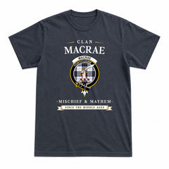 MacRae Dress Modern Tartan Crest Mischief and Mayhem T-shirt