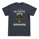 McAlpine Modern Tartan Crest Mischief and Mayhem T-shirt