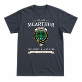 McArthur Ancient Tartan Crest Mischief and Mayhem T-shirt