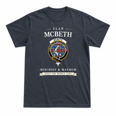 McBeth Modern Tartan Crest Mischief and Mayhem T-shirt