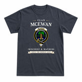 McEwan Modern Tartan Crest Mischief and Mayhem T-shirt